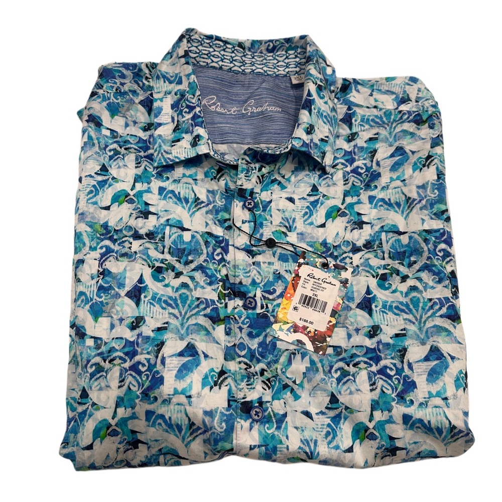 Robert Graham SNYDER Tropical Short Sleeve‎ 2XL Classic Fit Mens Shirt NWT